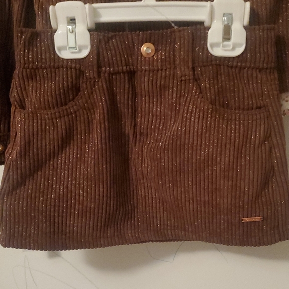 Tahari Girl Brown Corduroy Jacket and Skirt Set - Picture 3 of 15
